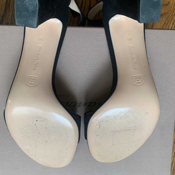 Gianvito Rossi Portofino Block Heel Sandals in black suede - Picture 3 of 5